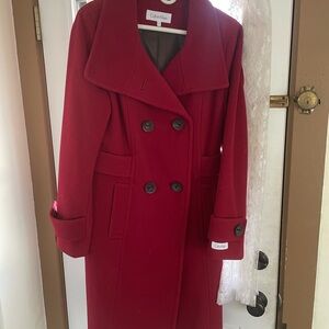 Calvin Klein Women's Red Double-Breasted Coat